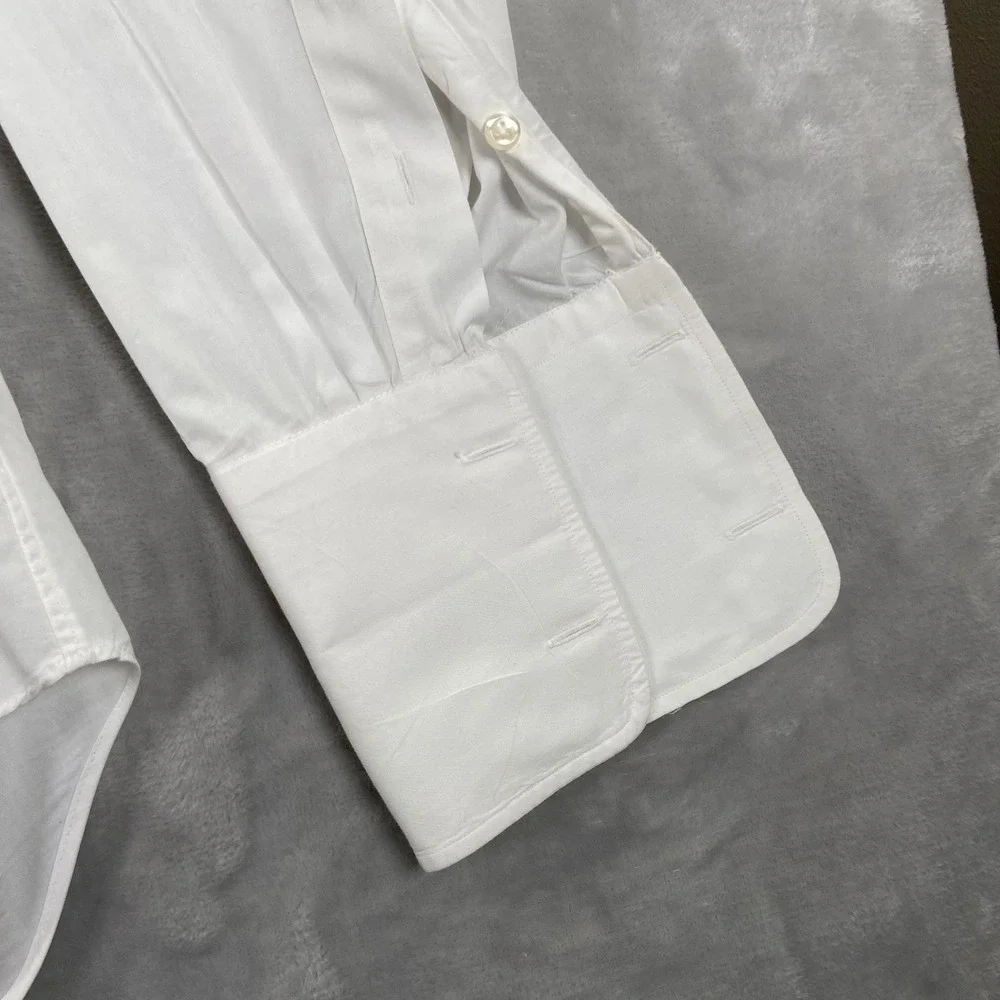 J. Press Dress Shirt Mens 15.5 / 33 Tuxedo Button Up French Cuffs White USA Made